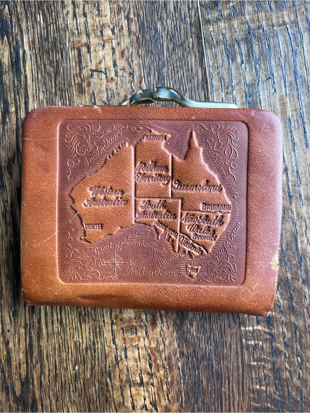 Australia leather small wallet coin purse vintage